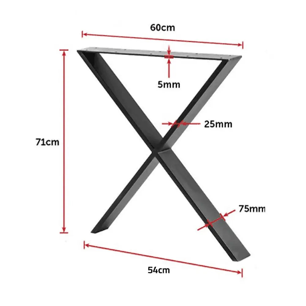 X Shaped Table Bench Desk Legs Retro Industrial Design Fully Welded - Furniture > Office