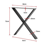 X Shaped Table Bench Desk Legs Retro Industrial Design Fully Welded - Furniture > Office