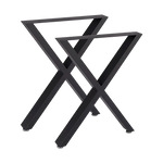 X-Shaped Table Bench Desk Legs Retro Industrial Design Fully Welded - Black - Furniture > Office