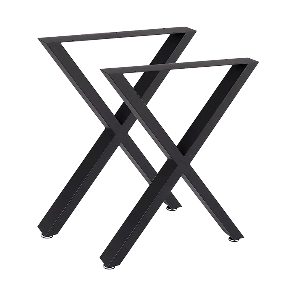 X-Shaped Table Bench Desk Legs Retro Industrial Design Fully Welded - Black - Furniture > Office