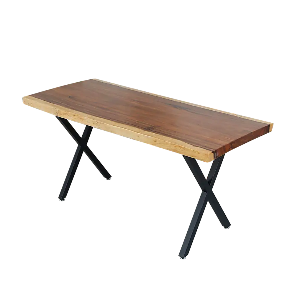 X-Shaped Table Bench Desk Legs Retro Industrial Design Fully Welded - Black - Furniture > Office