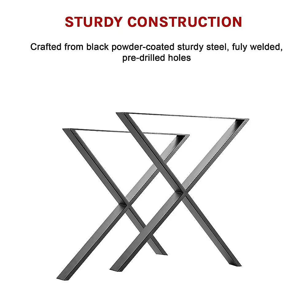 X Shaped Table Bench Desk Legs Retro Industrial Design Fully Welded - Furniture > Office