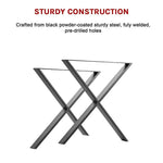 X Shaped Table Bench Desk Legs Retro Industrial Design Fully Welded - Furniture > Office
