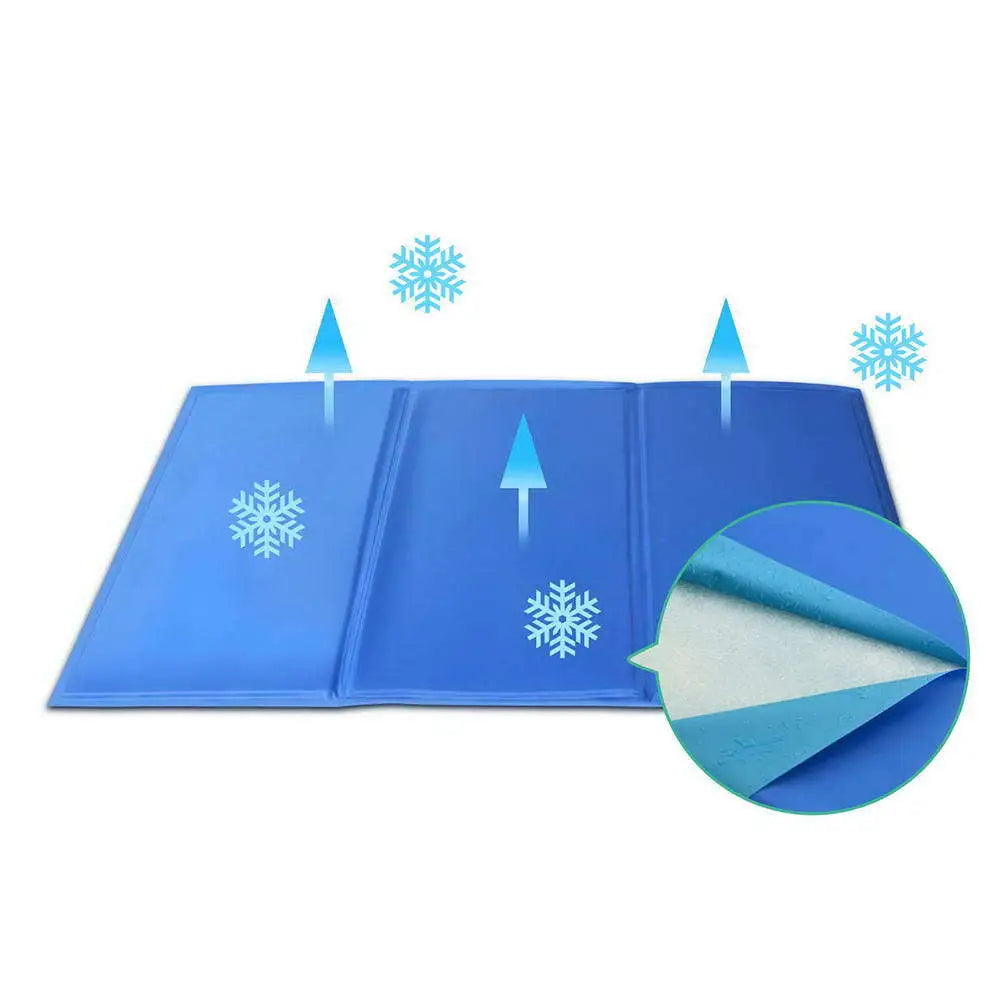 XL Pet Cool Gel Mat Dog Cat Bed Non-Toxic Cooling Dog Summer Pad 90 x 50cm - Pet Care > Dog Supplies > Dog Beds