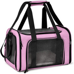 XL Pink Portable Foldable Pet Carrier Bag - Large Capacity Travel Carrier for 2 Small Pets Comfortable and Stylish Cat