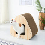 Yaomi Wood Triangle Cat Scratcher Sofa Pet Bed - Pet Care > Cat Supplies > Cat Scratchers