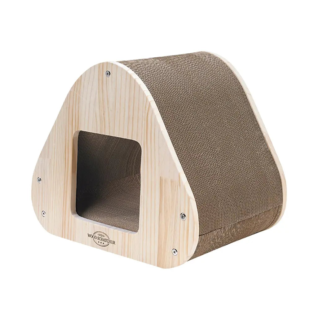 Yaomi Wood Triangle Cat Scratcher Sofa Pet Bed - Pet Care > Cat Supplies > Cat Scratchers