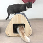 Yaomi Wood Triangle Cat Scratcher Sofa Pet Bed - Pet Care > Cat Supplies > Cat Scratchers