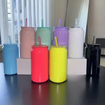 Yellow 16oz 304 Stainless Steel Insulated Travel Mug - Portable Outdoor Coffee Cup Double-Wall Thermos for Hot & Cold