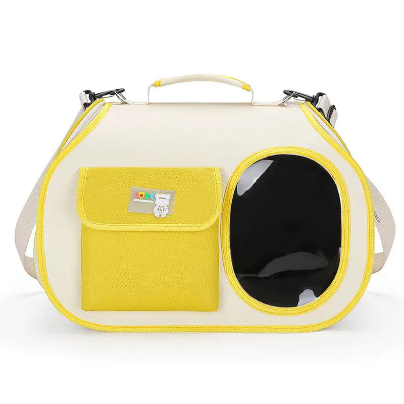 Yellow Colors Pet Carrier Backpack Breathable Cat Carrier Backpack with Transparent Window Airline Approved Dog