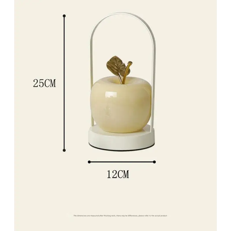Yellow Decorative Apple Table Lamp - USB-C 3 Light Modes Metal Handle - Home & Garden > Lighting > Table Lamps