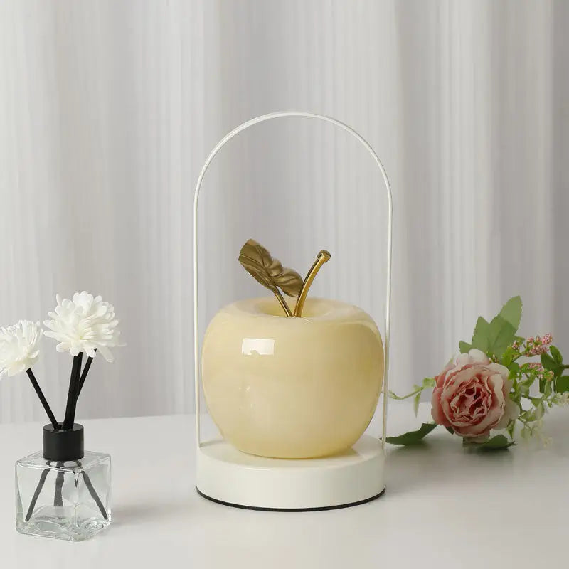 Yellow Decorative Apple Table Lamp - USB-C 3 Light Modes Metal Handle - Home & Garden > Lighting > Table Lamps