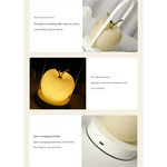 Yellow Decorative Apple Table Lamp - USB-C 3 Light Modes Metal Handle - Home & Garden > Lighting > Table Lamps