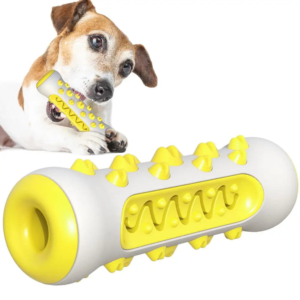 Yellow Dog Squeaky Toys For Aggressive Chewers Tough Toothbrush Dog Chew Toy Nearly Indestructible Rubber Toys For Pet