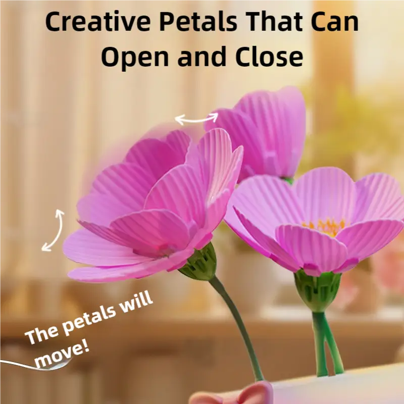 Yellow Flowers Silicone Touch Flower Aromatherapy Night Light Pot - Romantic Home Decor for Kids and Adults - Home &