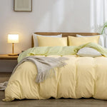 Yellow-green 1.8m (Duvet Cover 180*220cm) Luxurious Soft Brushed Microfiber 4-Piece Bedding Set - Pure Color Double Bed