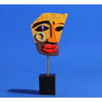 Yellow Modern Abstract Man Facce Sculpture - Colorful Resin Art Statue for Home & Office Decor - Home & Garden > Decor