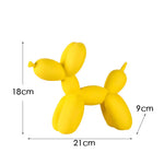 Yellow Modern Resin Balloon Dog Sculpture - Playful Art Figurine with Golden Snout Accent - Home & Garden > Decor >