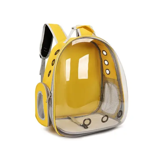 Yellow Pet Carrier Backpack with Transparent Window 33*18*42cm - Pet Care > Cat Supplies > Cat Carriers & Crates