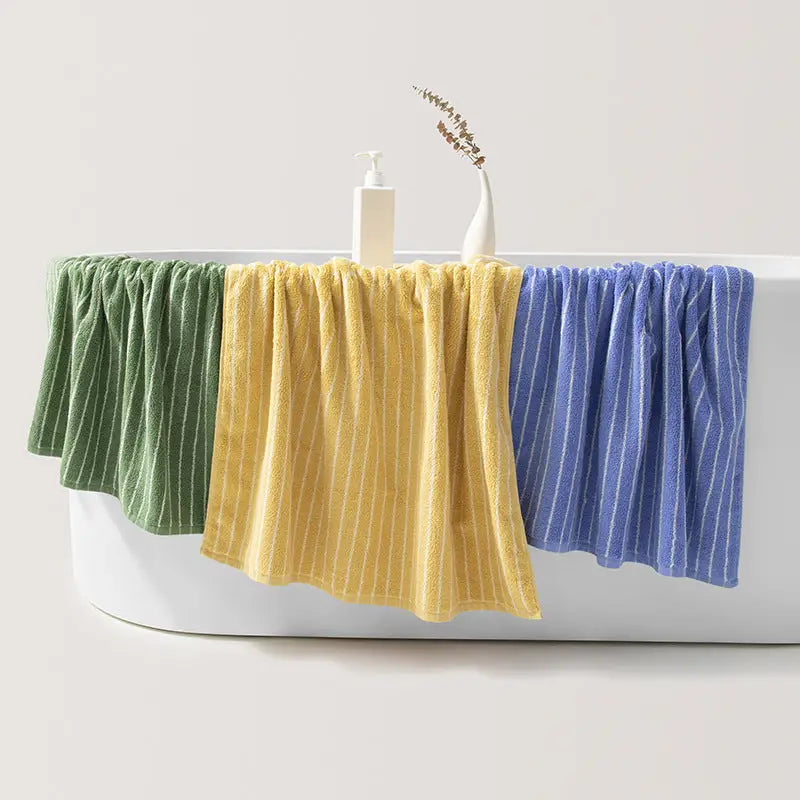 Yellow Soft and Absorbent Cotton Towel Set | 3-Piece Luxury Bath Towels - Ideal for Adults Face & Bath Towels - Home &