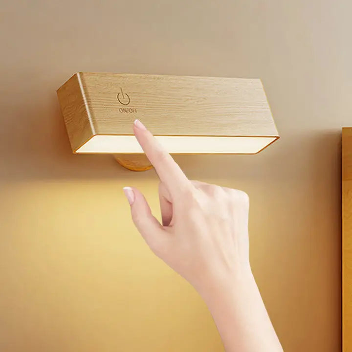 Yellow Touch-Control Dimmable Wooden LED Wall Light - Minimalist Design - Home & Garden > Lighting > Wall Lights
