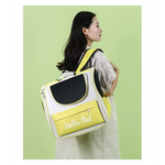 Yellow Transparent Pet Carrier Backpack for Cats and Small Dogs - Pet Care > Cat Supplies > Cat Carriers & Crates