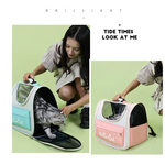 Yellow Transparent Pet Carrier Backpack for Cats and Small Dogs - Pet Care > Cat Supplies > Cat Carriers & Crates