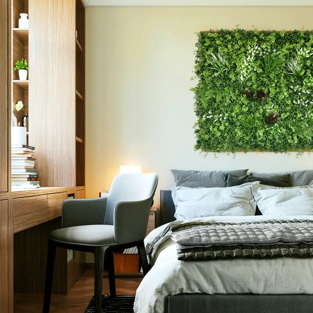 YES4HOMES 1 SQM Artificial Plant Wall Grass Panels Vertical Garden Foliage Tile Fence 1X1M Green - Home & Garden >