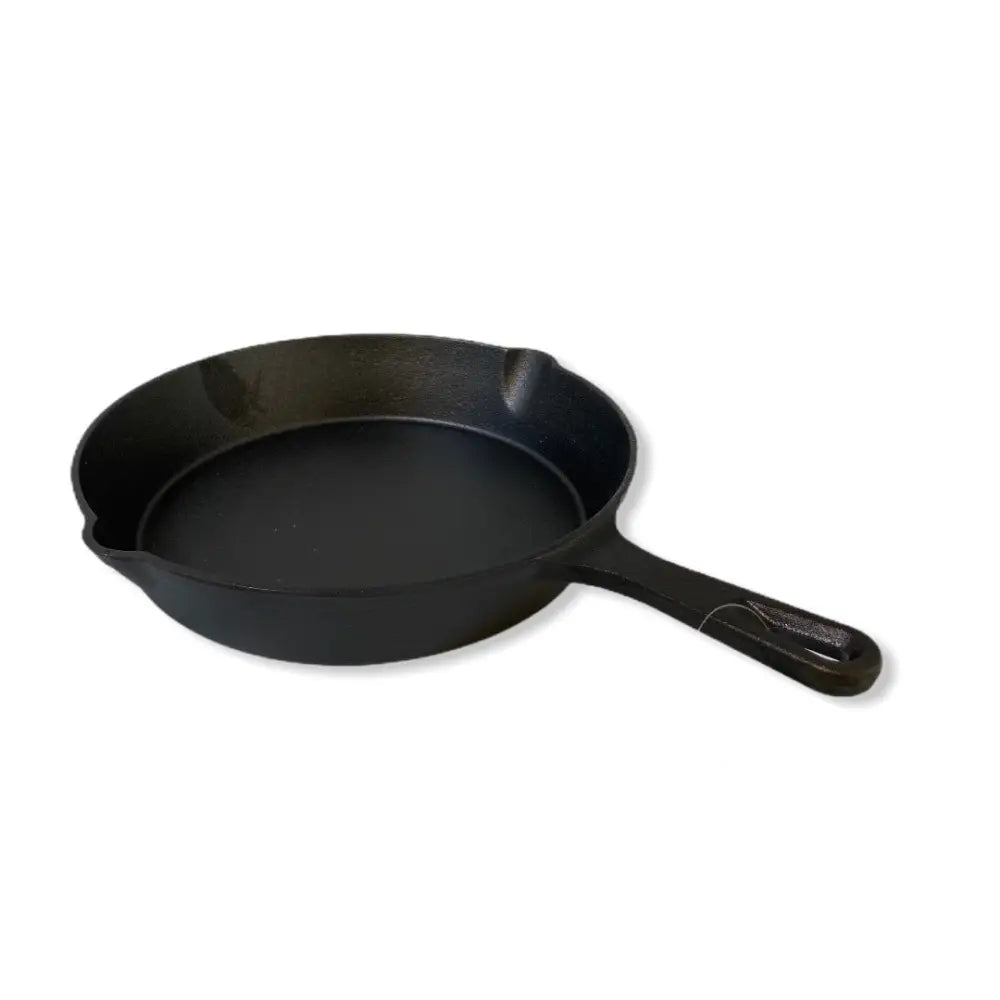 YES4HOMES 25 cm Cast Iron Skillet Barbecue Fry Pan Pre-Seasoned Oven Safe Grill Frypan - Home & Garden > Kitchenware
