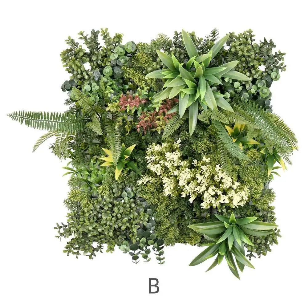 YES4HOMES 3 Artificial Plant Wall Grass Panels Vertical Garden Foliage Tile Fence 50X50 CM - Home & Garden > Artificial