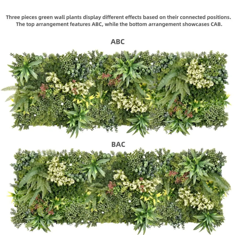 YES4HOMES 3 Artificial Plant Wall Grass Panels Vertical Garden Foliage Tile Fence 50X50 CM - Home & Garden > Artificial