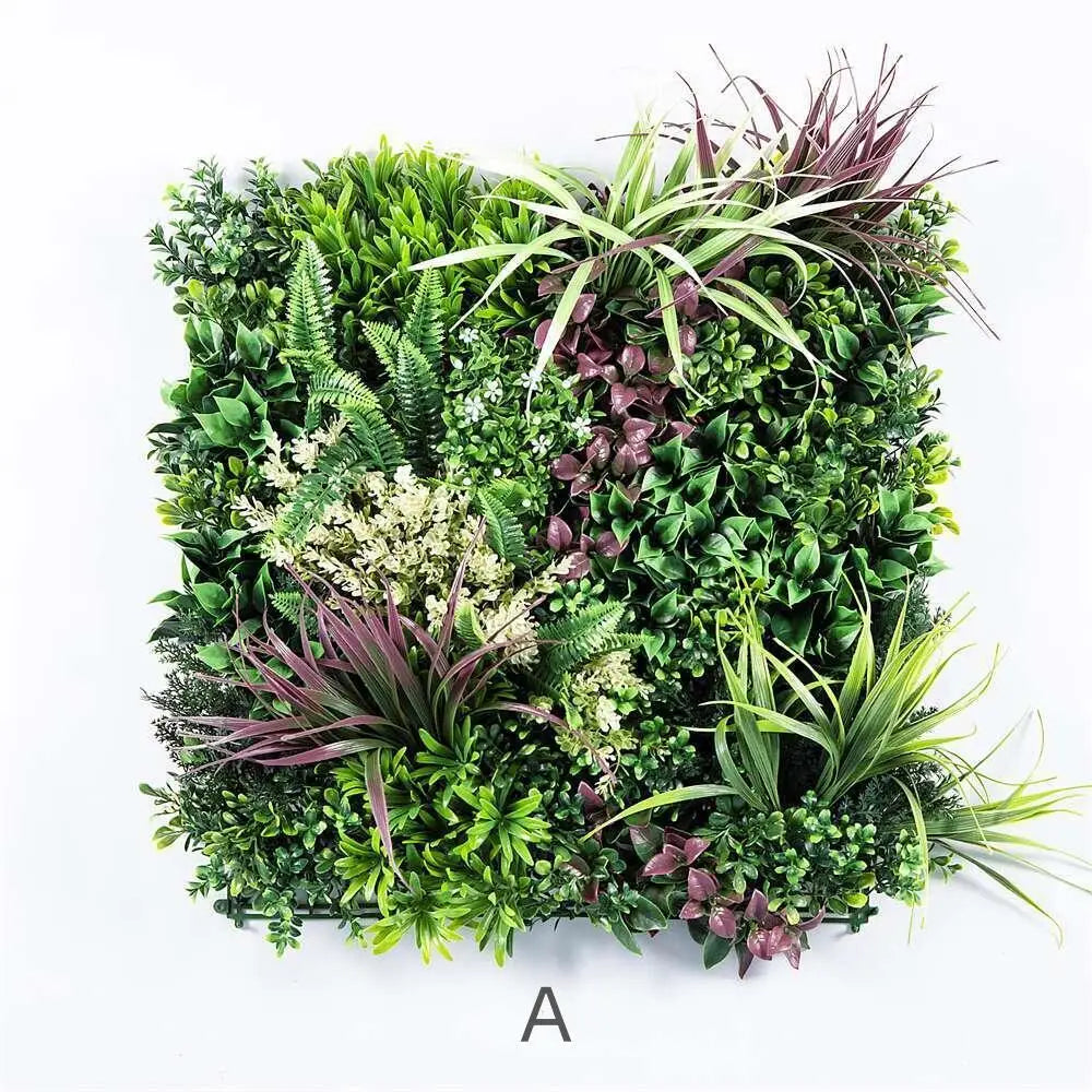 YES4HOMES 3 Artificial Plant Wall Grass Panels Vertical Garden Foliage Tile Fence 50X50 CM - Home & Garden > Artificial