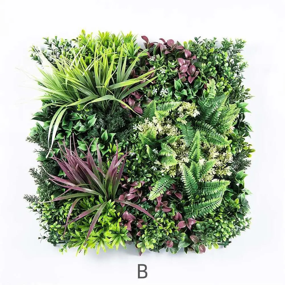 YES4HOMES 3 Artificial Plant Wall Grass Panels Vertical Garden Foliage Tile Fence 50X50 CM - Home & Garden > Artificial