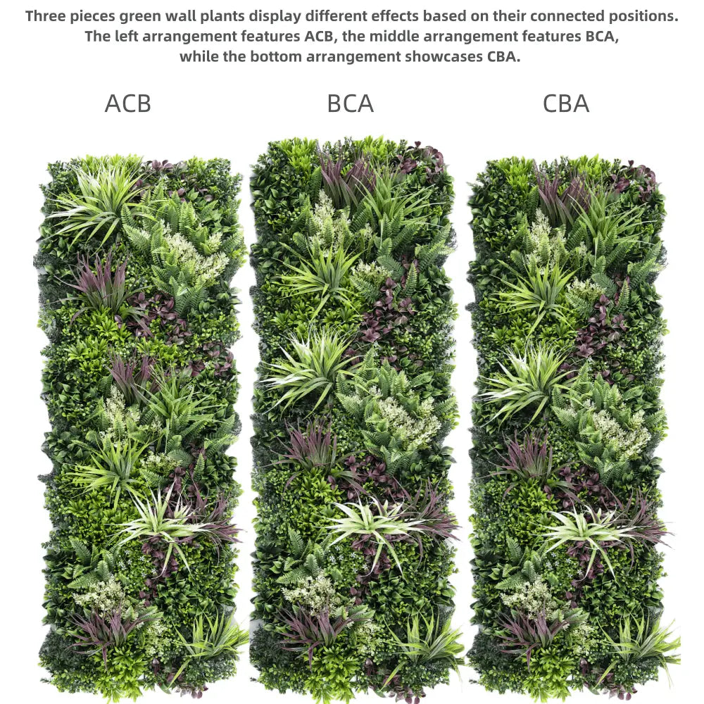 YES4HOMES 3 Artificial Plant Wall Grass Panels Vertical Garden Foliage Tile Fence 50X50 CM - Home & Garden > Artificial