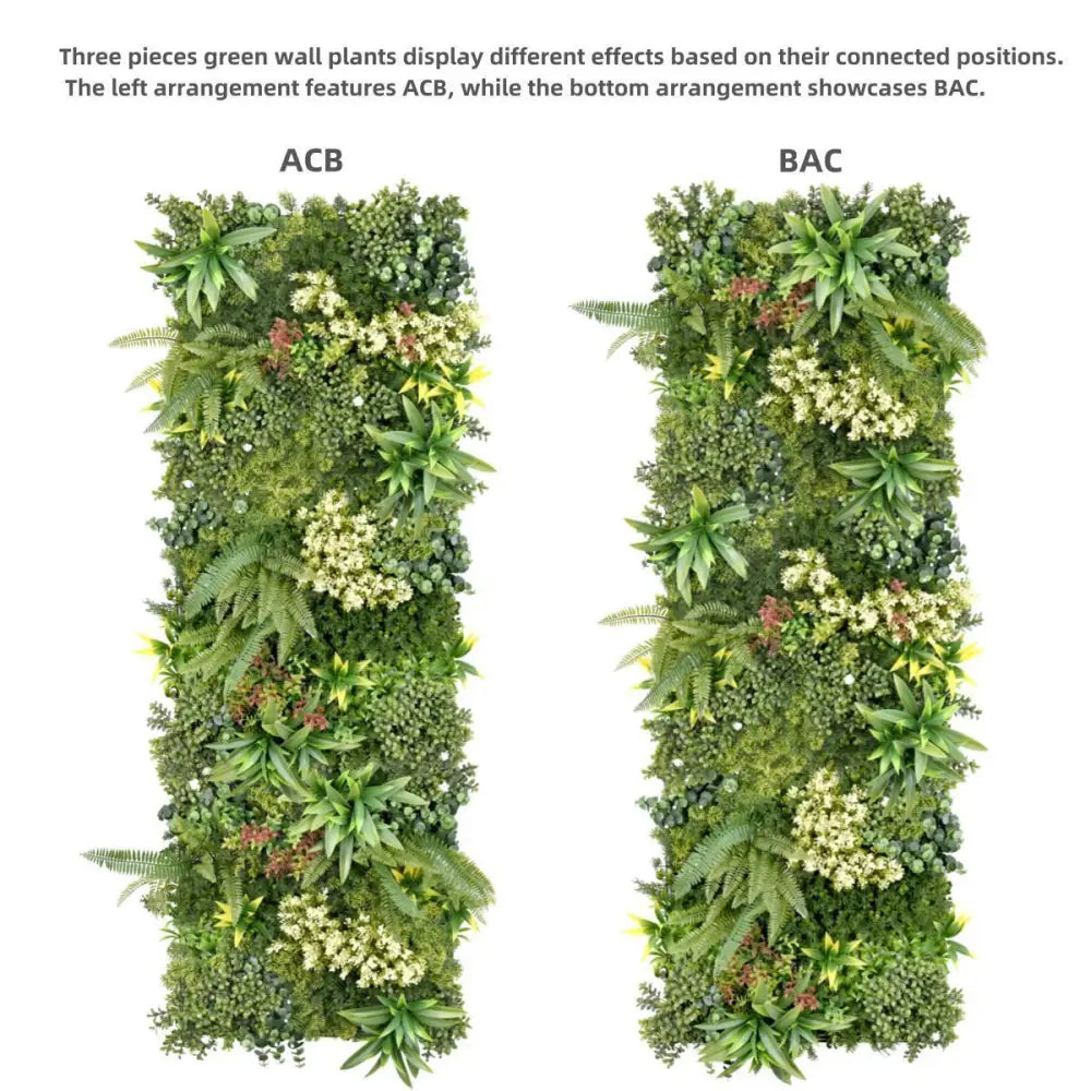 YES4HOMES 3 Artificial Plant Wall Grass Panels Vertical Garden Foliage Tile Fence 50X50 CM - Home & Garden > Artificial