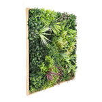 YES4HOMES 3D 1Mx1M Green Artificial Plants Wall Panel Flower Wall With Frame Vertical Garden UV Resistant Frame - Home