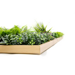 YES4HOMES 3D 1Mx1M Green Artificial Plants Wall Panel Flower Wall With Frame Vertical Garden UV Resistant Frame - Home