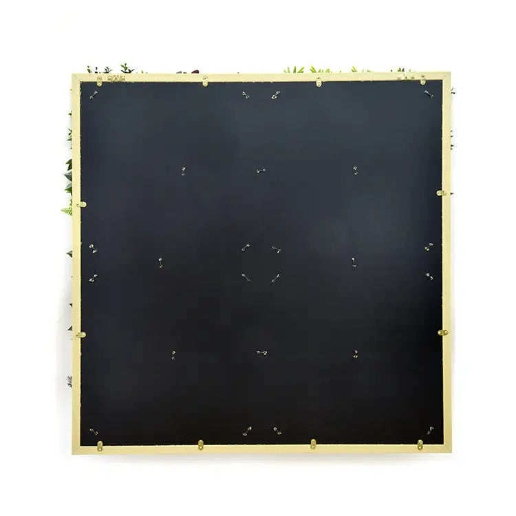 YES4HOMES 3D 1Mx1M Green Artificial Plants Wall Panel Flower Wall With Frame Vertical Garden UV Resistant Frame - Home