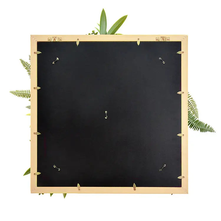 YES4HOMES 3D Green Artificial Plants Wall Panel Flower Wall With Frame Vertical Garden UV Resistant 50X50CM - Home &