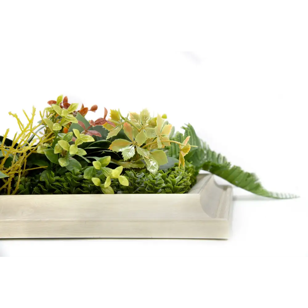 YES4HOMES 3D Green Artificial Plants Wall Panel Flower Wall With Frame Vertical Garden UV Resistant 33X33CM - Home &