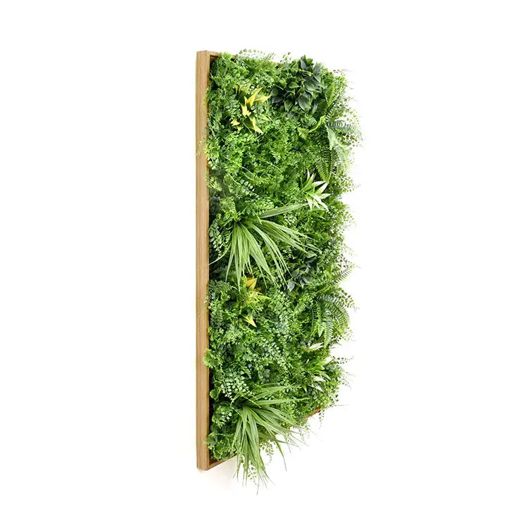 YES4HOMES 3D Green Artificial Plants Wall Panel Flower Wall With Frame Vertical Garden UV Resistant 50X100CM - Home &