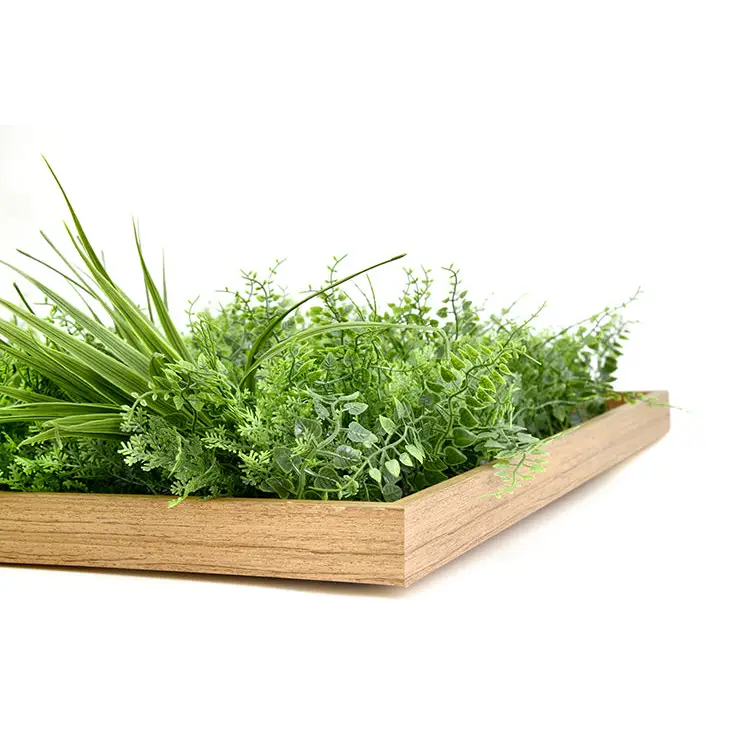 YES4HOMES 3D Green Artificial Plants Wall Panel Flower Wall With Frame Vertical Garden UV Resistant 50X100CM - Home &