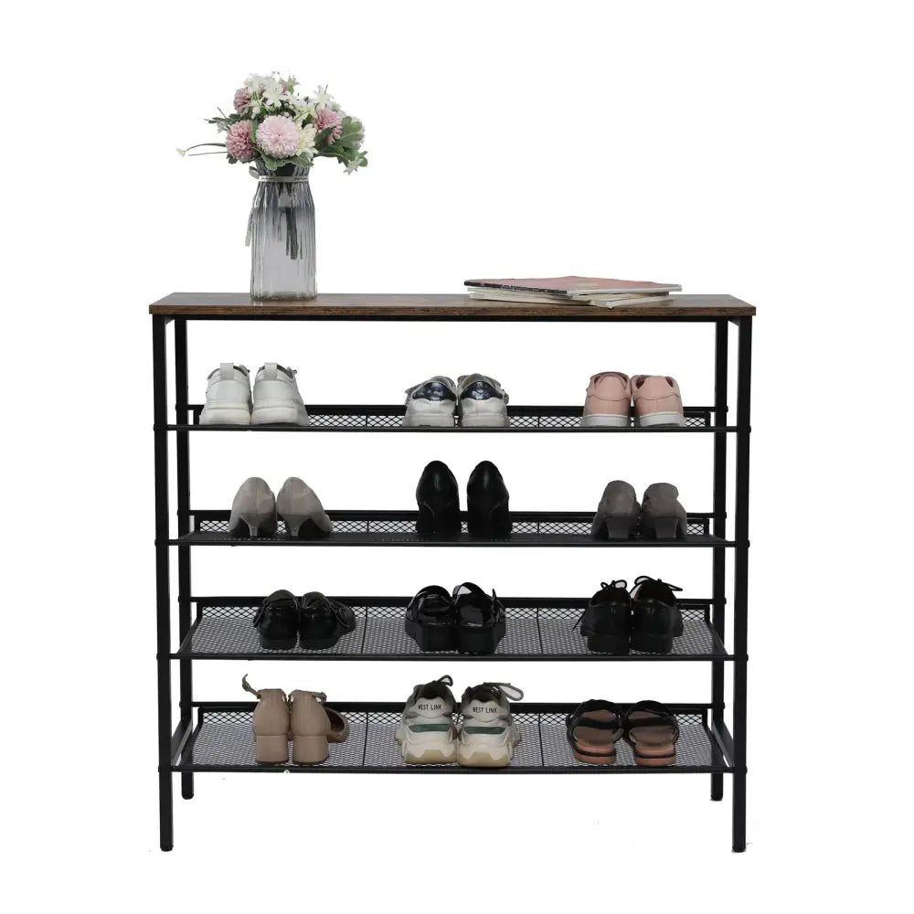 YES4HOMES 5-Tier Large Shoe Rack Shelf Stand Flat & Slant Adjustable Storage Organizer 100 cm - Furniture > Living Room