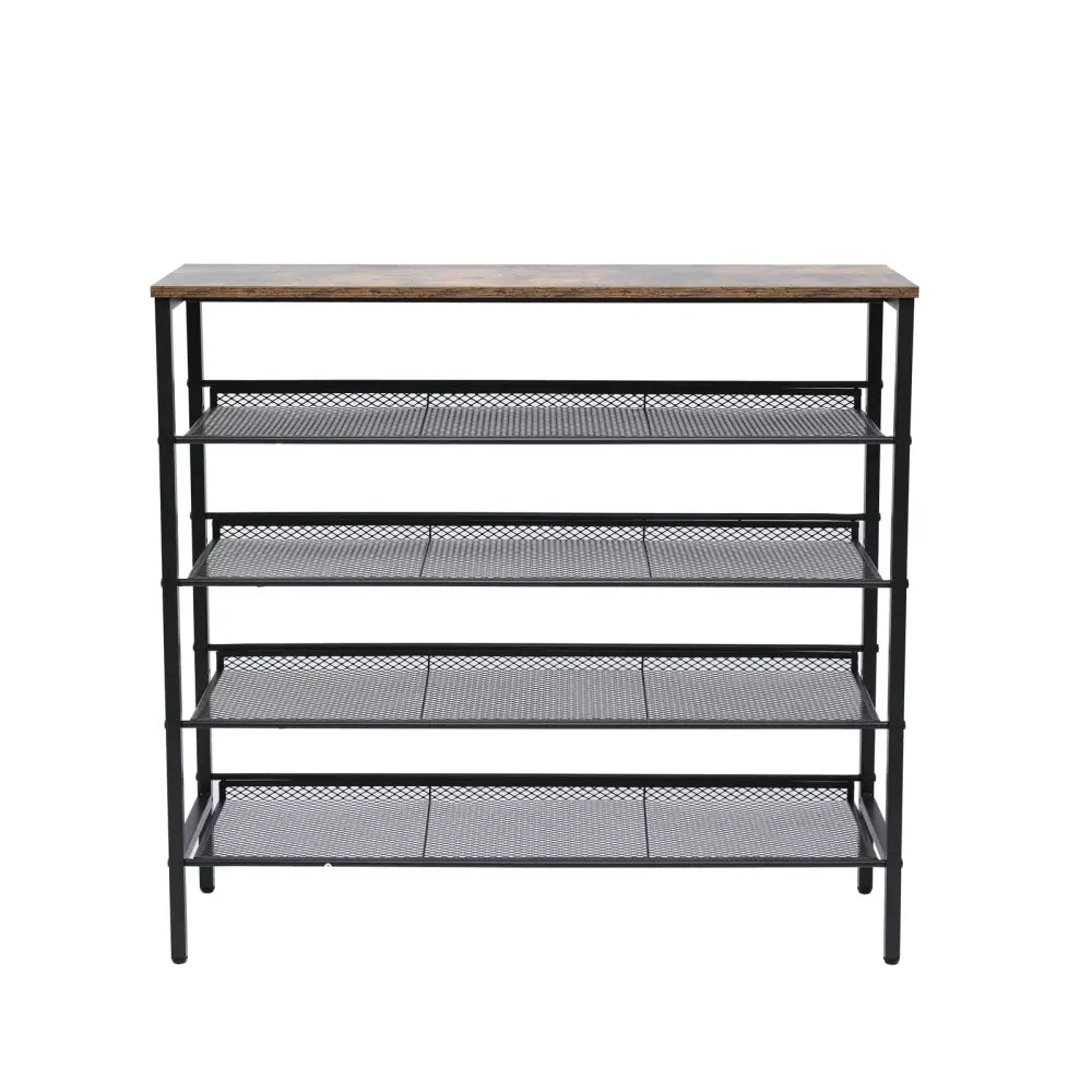 YES4HOMES 5-Tier Large Shoe Rack Shelf Stand Flat & Slant Adjustable Storage Organizer 100 cm - Furniture > Living Room