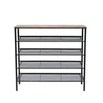 YES4HOMES 5-Tier Large Shoe Rack Shelf Stand Flat & Slant Adjustable Storage Organizer 100 cm - Furniture > Living Room