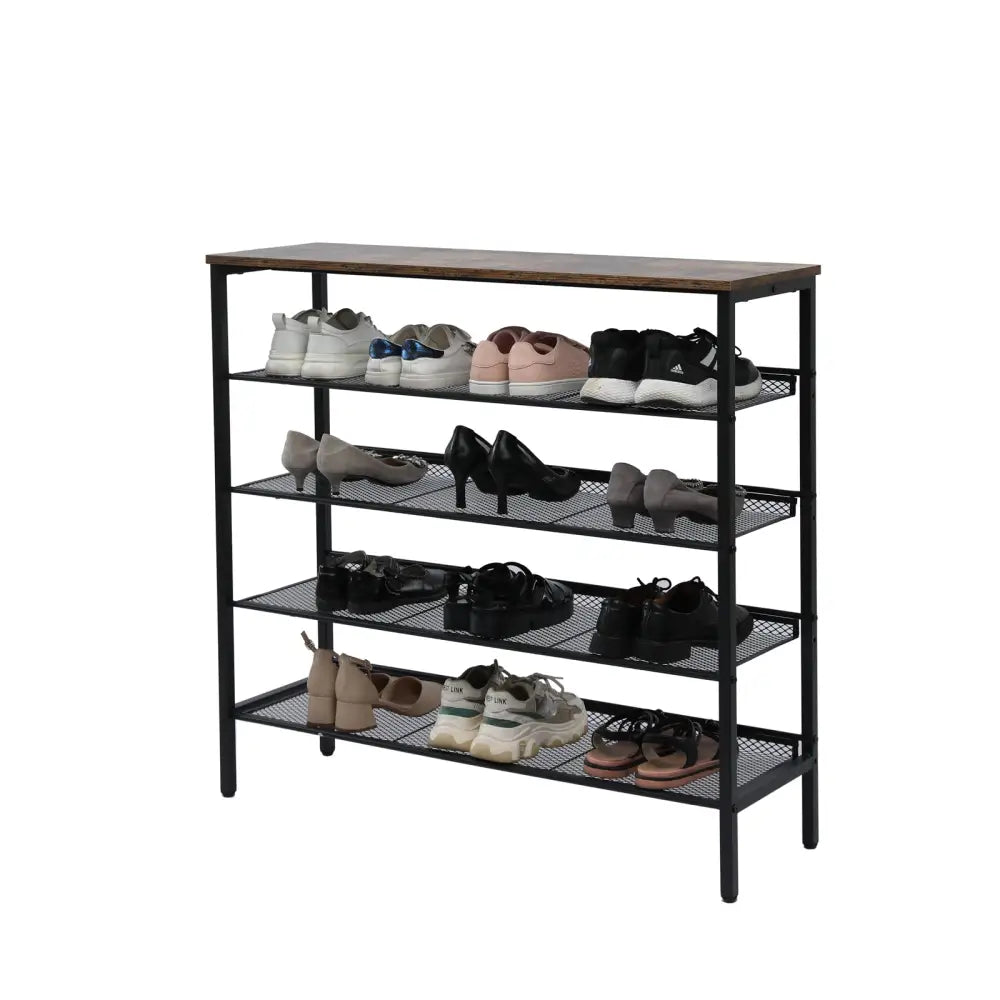 YES4HOMES 5-Tier Large Shoe Rack Shelf Stand Flat & Slant Adjustable Storage Organizer 100 cm - Furniture > Living Room
