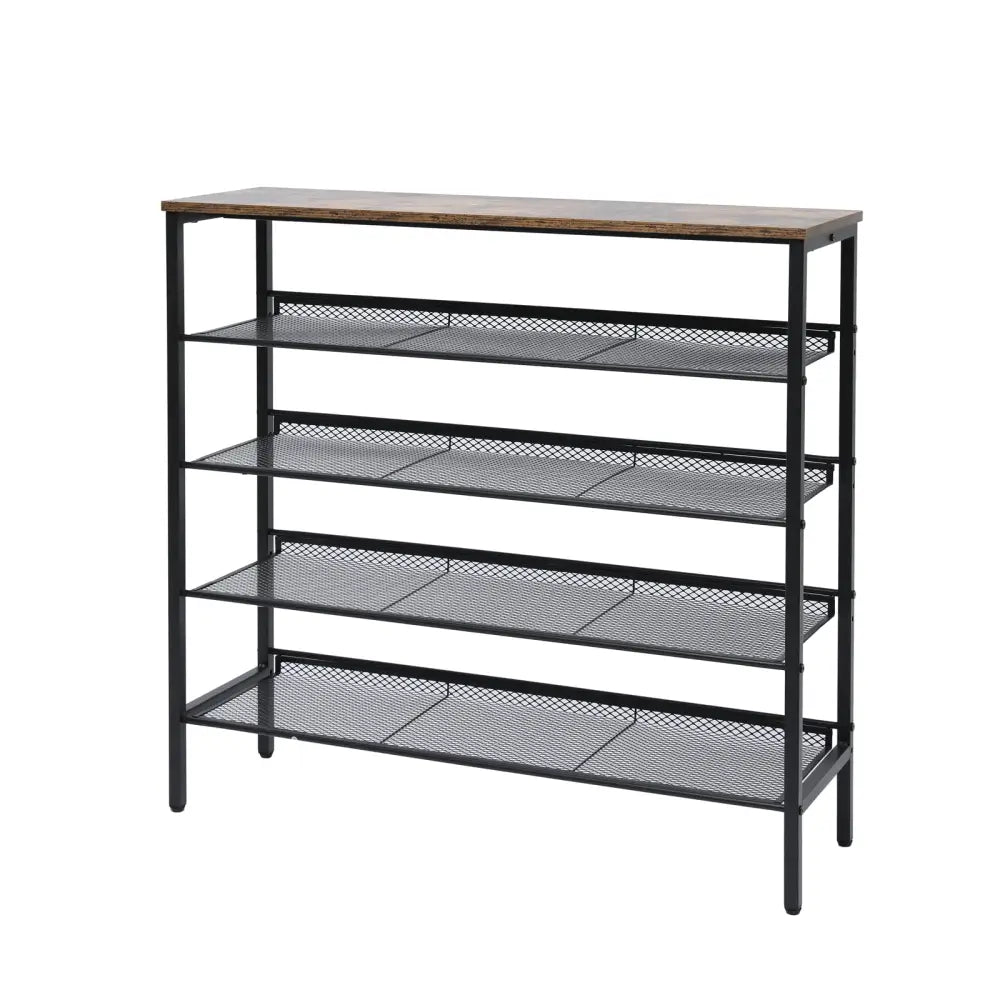 YES4HOMES 5-Tier Medium Shoe Rack Shelf Stand Flat & Slant Adjustable Storage Organizer - Furniture > Living Room