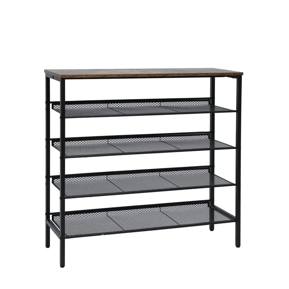 YES4HOMES 5-Tier Medium Shoe Rack Shelf Stand Flat & Slant Adjustable Storage Organizer - Furniture > Living Room
