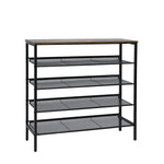 YES4HOMES 5-Tier Medium Shoe Rack Shelf Stand Flat & Slant Adjustable Storage Organizer - Furniture > Living Room