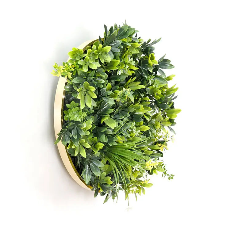 YES4HOMES Artificial Green Wall Plant Garden Panel Daffodil Smile Disc Art 50cm Grassy UV Resistant Frame - Home &